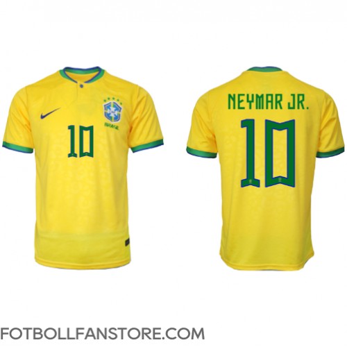 Brasilien Neymar Jr #10 Hemma matchtröja VM 2022 Kortärmad Billigt